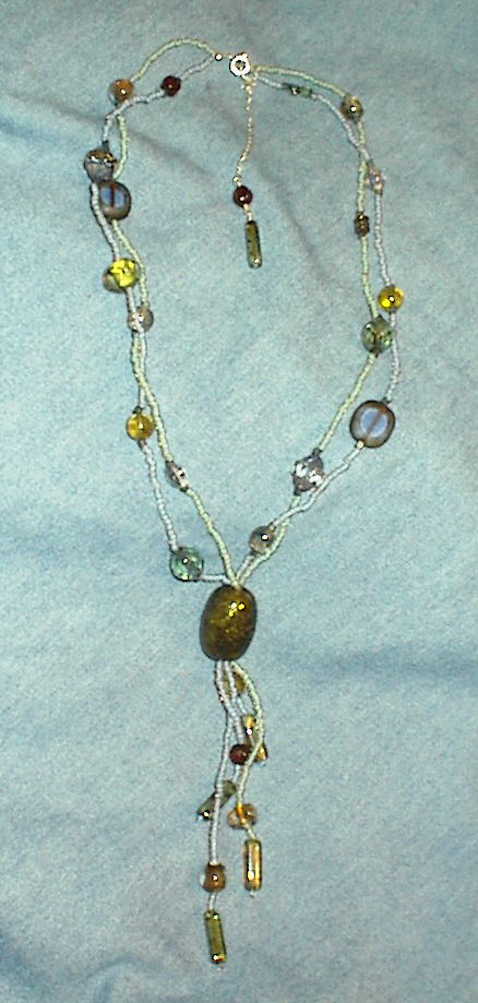 Blue-Green Multistrand Necklace